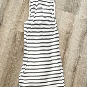 H&M striped cotton midi dress size M